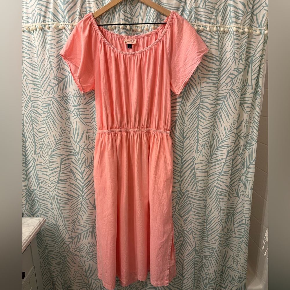 Vibrant Pink Midi Dress with Back Cut Out